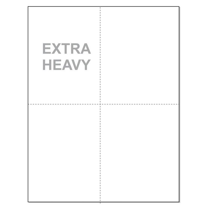 NextDayLabels - 8-1/2 x 11 Laser and Inkjet Printer Postcards 4 up Per Page, (4-1/4" x 5-1/2" Each Card After Perf) 250 Sheets / 1000 Cards - WHITE EXTRA HEAVY - Image 1